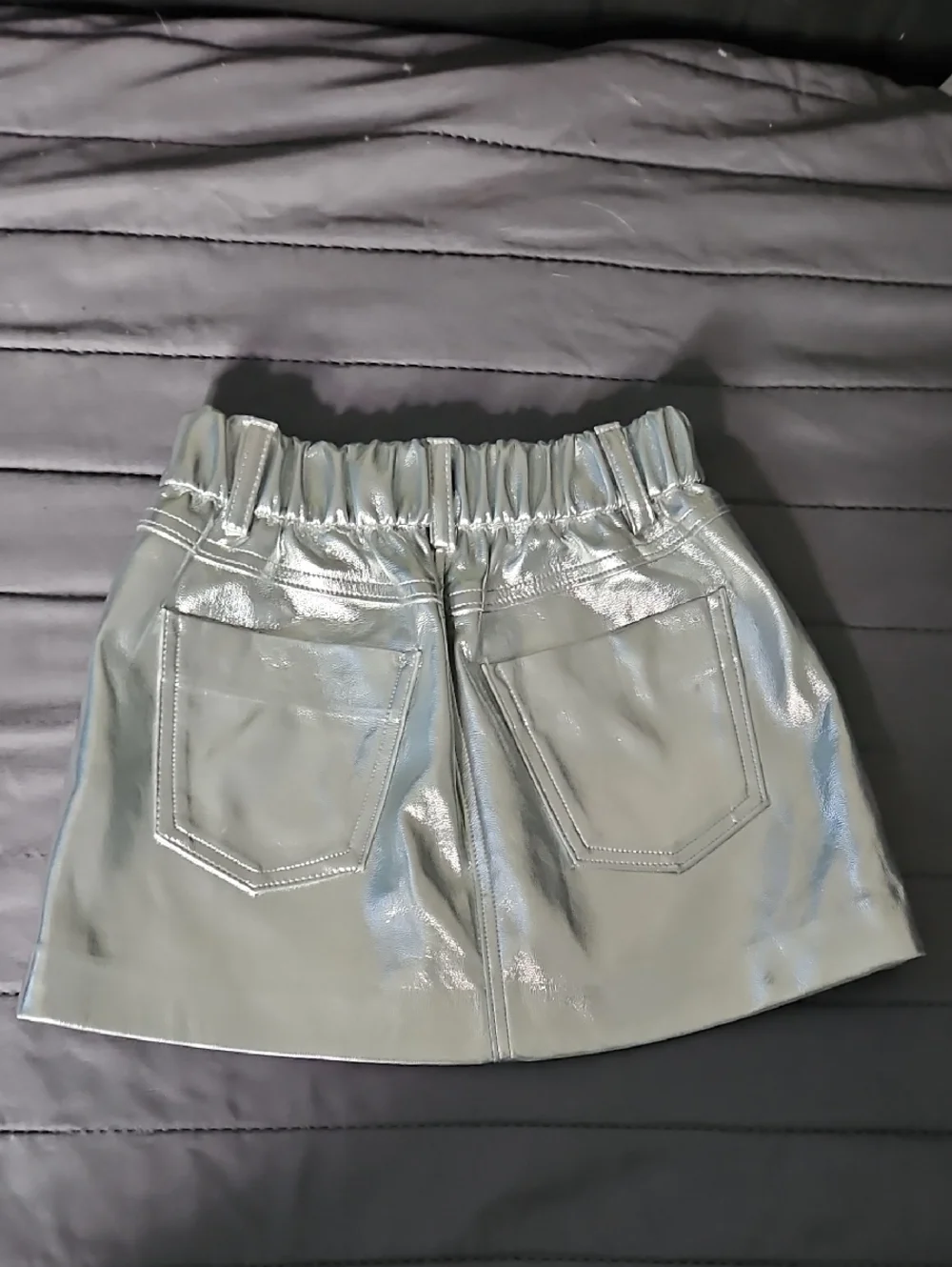 ZARA Kids Metallic Silver Mini Skirt - Picture 5 of 6
